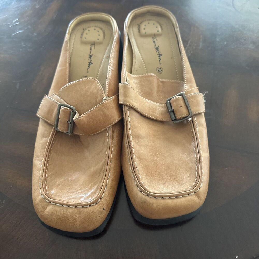 Thom Mcan Womens Size 10 Brown Leather Slip On Flat